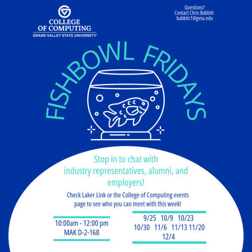 Fishbowl Fridays Flyer with date and time information